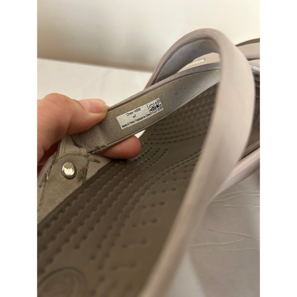 Crocs Cyprus IV Heel Beige Strappy Heeled Mules Sandals Size 7 - Picture 7 of 7